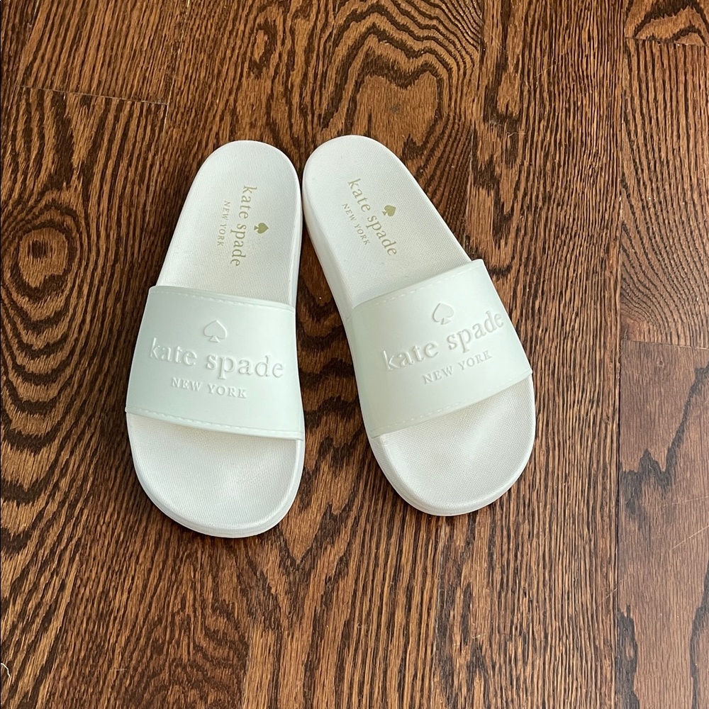 Kate Spade Cream Slide Sandals
